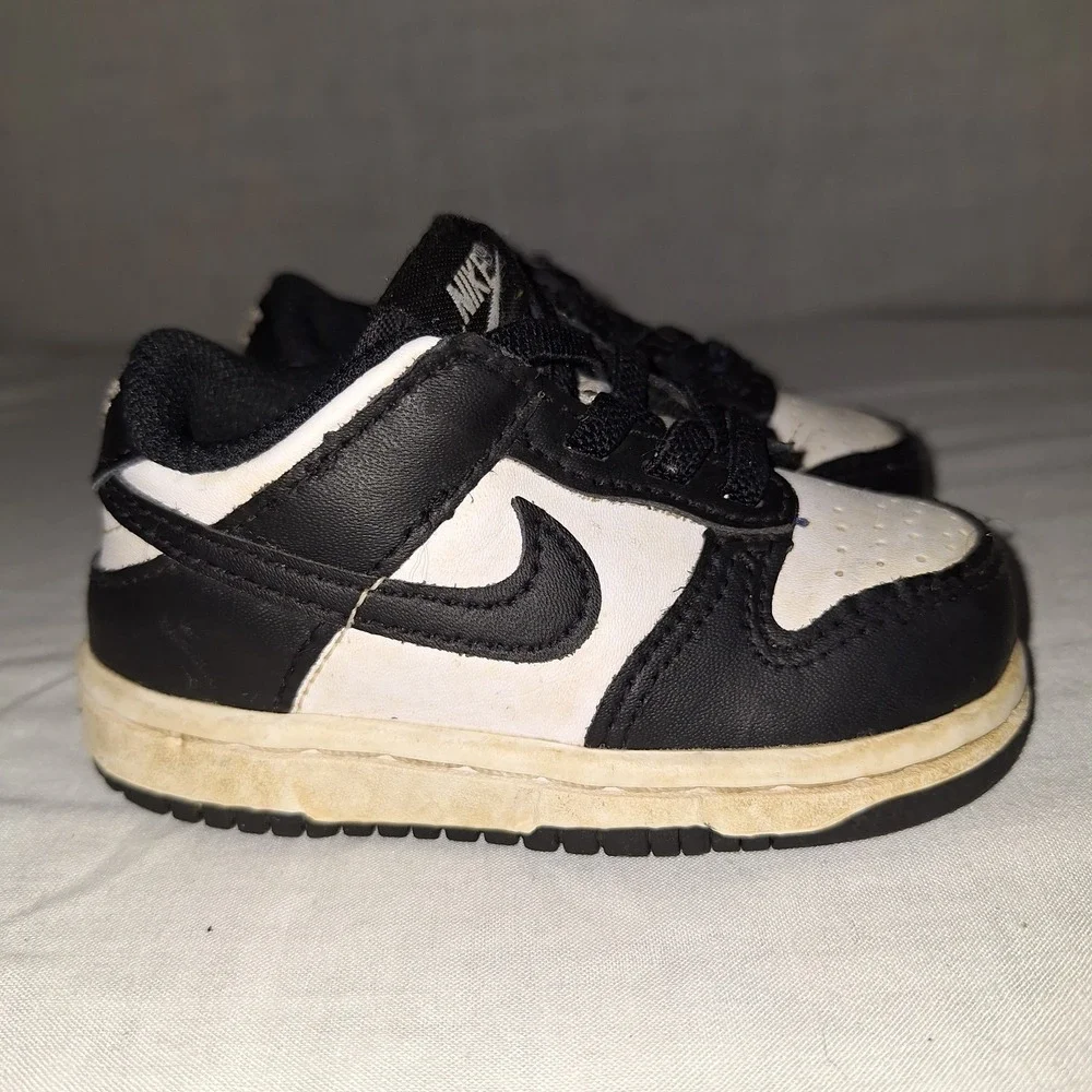 Nike Dunk Low Panda‎ TD Toddler 5c Black White Shoes CW1589-100 Kidcore Babycore
